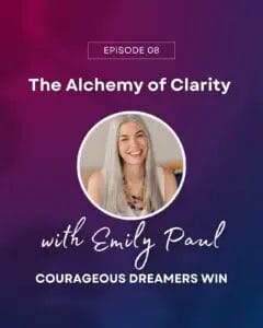 Episode Cover featuring Emily Paul on the cover and the words The Alchemy of Chairty written across the top